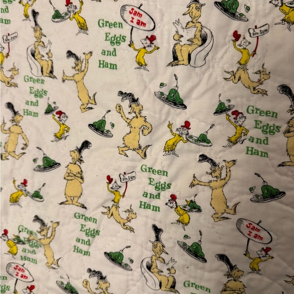 Brand New Homemade Dr. Seuss Green Eggs and Ham Baby Blanket - Picture 5 of 6